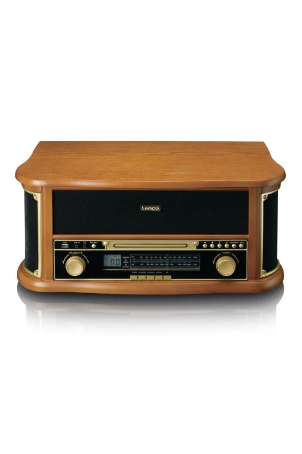 Lenco Classic Phono TCD-2551 Retro Pikap Bluetooth USB Radyo CD Kaset AHŞAP Plak Çalar ürün görseli 1