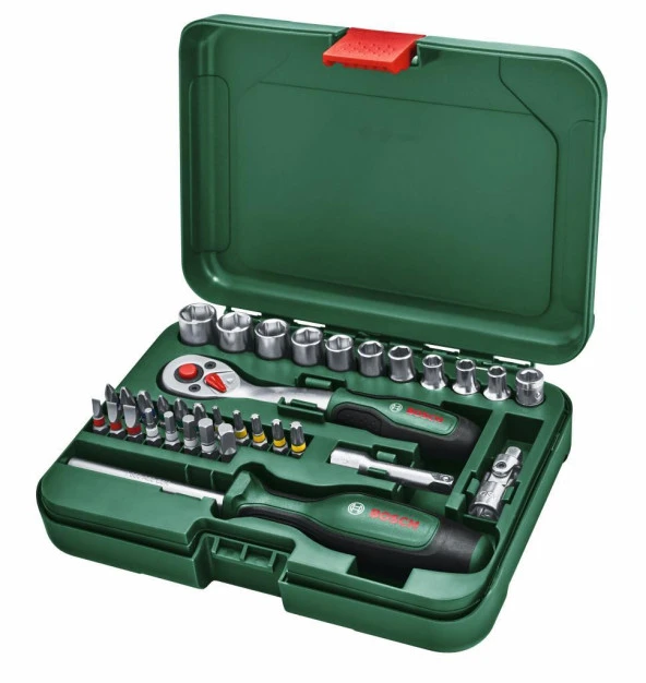 Bosch Home and Garden 1/4" Lokma ve Tornavida Seti 34 Parça - 1600A02BY1 ürün görseli 1
