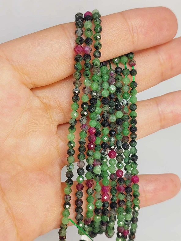 Anyolit (Rubizoit- Rubyzoisit) Taşı 3mm Dizi (45936) ürün görseli 1