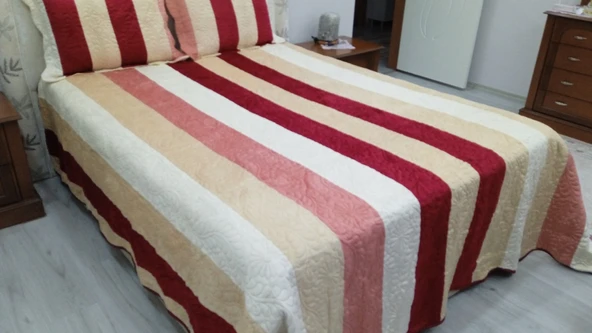 Elessa Home Varak Baskılı Çift Taraflı Çift Kişilik Yatak Örtüsü ürün görseli 1