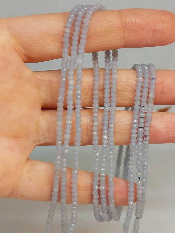 Angelit Taşı Rondela Faset Kesim Dizi 1.5*2.5mm (45942) ürün görseli 1