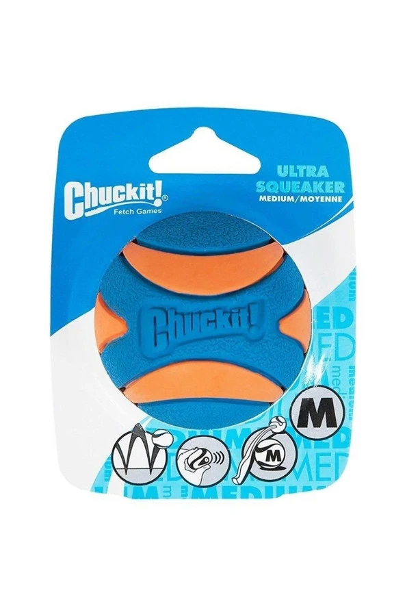 Chuckit! Utra Squeaker Sesli Köpek Oyun Topu (Orta Boy) ürün görseli 1