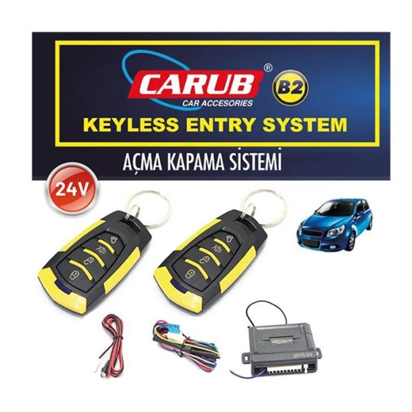 CARUB B2 Açma Kapama 24V S.Çıkışlı Krom (SARI-SİYAH) ürün görseli 1
