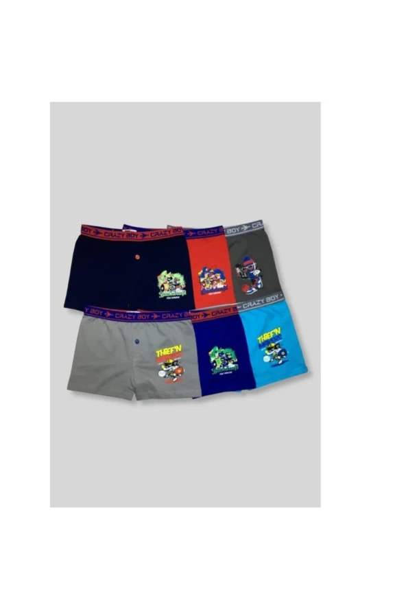 6 Lı Erkek Çocuk Boxer - Baskılı ürün görseli 1