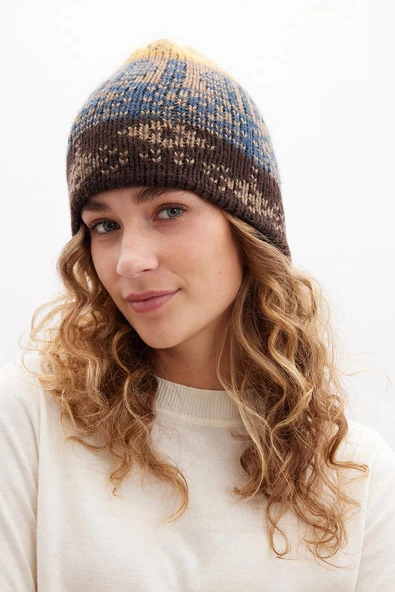Peraluna HARMONY BEANIE Etnik Desen Kadın Triko Bere - Multi ürün görseli 1