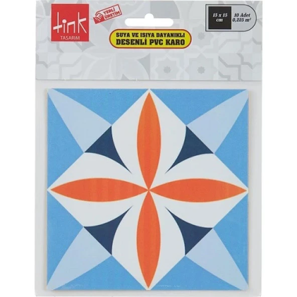 Tink  3 Metraj Meksika Desenli Pvc Karo 15X15 Cm 10lu Paket ürün görseli 1