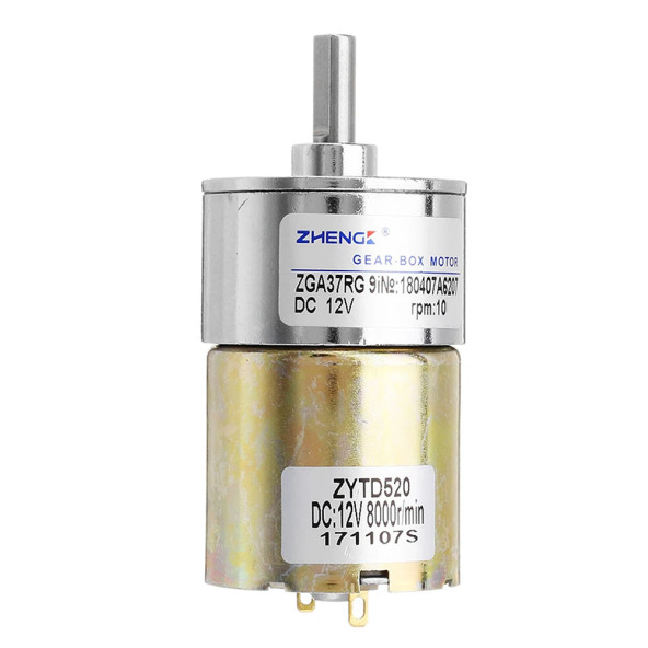 ZGA37RG 12V 37mm 10Rpm Redüktörlü DC Motor Metal Dişli Yüksek Tork Kuvvet Robot Oyuncak RC Araba ürün görseli 1