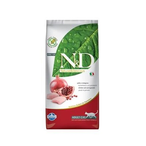 N&D Tahılsız Tavuklu ve Narlı Yetişkin Kedi Maması 1,5 Kg ürün görseli 1
