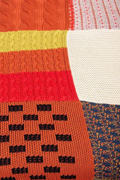 Peraluna Pamuklu Çift Kişilik Patch Battaniye - MULTI RENK - Resim 2