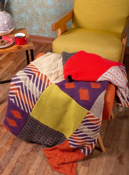 Peraluna Özel Tasarım Patch TV Battaniyesi 114x168 CM - MULTI RENK ürün görseli 1