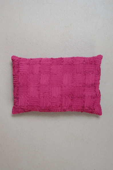 Peraluna FOAM PILLOW Şifon Şerit Triko Yastık Kılıfı 60X40 CM - Fuşya ürün görseli 1