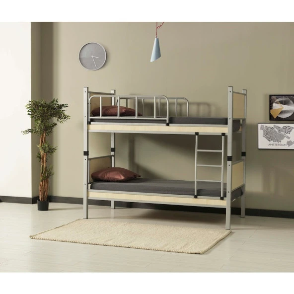 ARGİMO  Yurt Genç Çocuk Odası Ahşap Başlıklı 90x190 ve 90x200 Metal Ranza ürün görseli 1