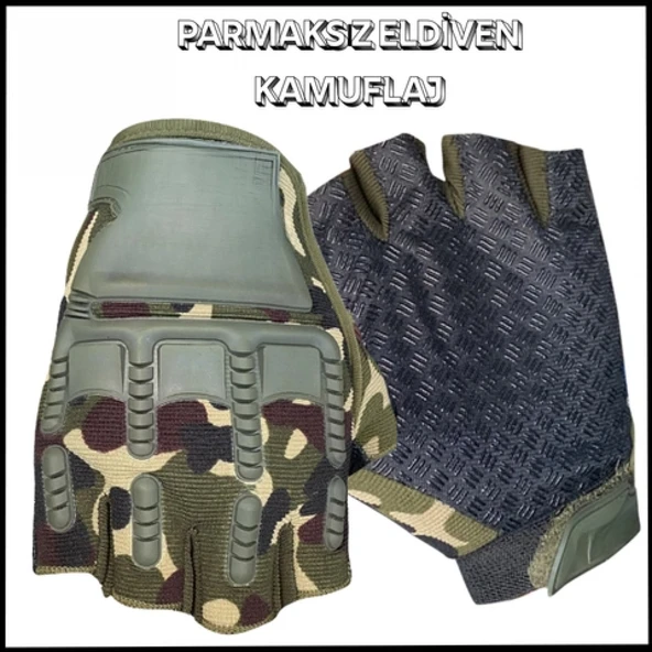 Uyguna-Yakala Kamuflaj Parmaksız Eldiven -LD.040 ürün görseli 1
