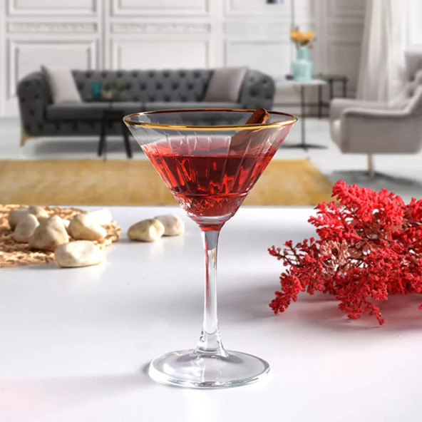 Paşabahçe Elysia Golden Touch 4 lü Ayaklı Martini Kadehi Seti Takımı - 220 cc 440328 ürün görseli 1