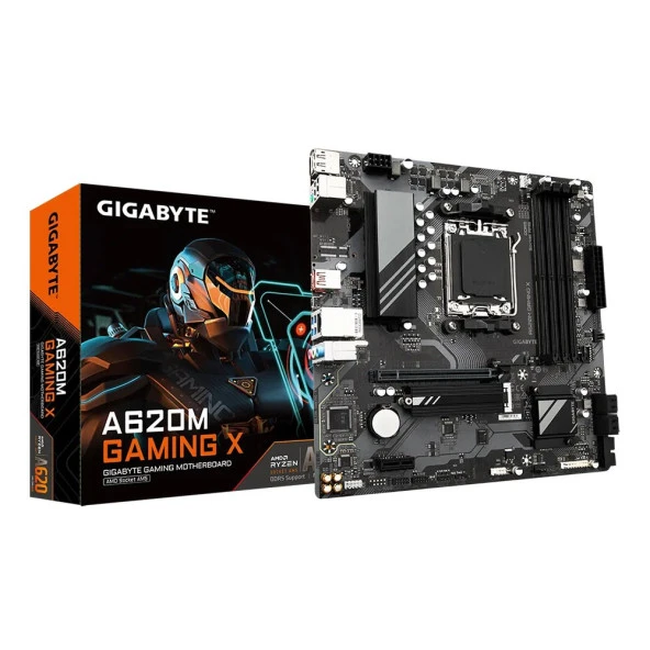 GIGABYTE A620M GAMING X A620 Soket AM5 DDR5 6400MHz (O.C.) M.2 mATX Anakart ürün görseli 1