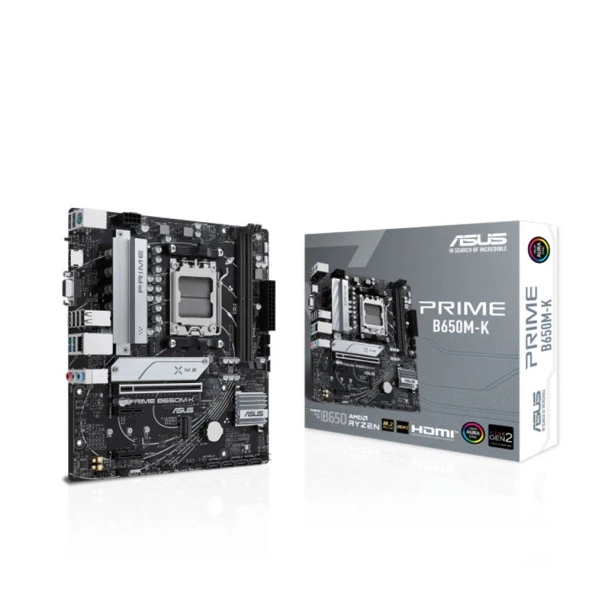 Asus Prıme B650m-K Amd B650 Soket Am5 Ddr5 6400Mhz Aura Sync Matx Anakart ürün görseli 1