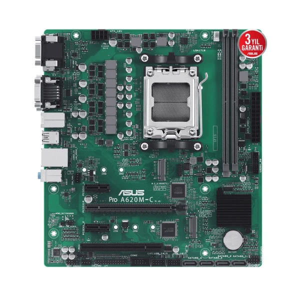 ASUS PRO A620M-C-CSM AMD A620 Soket AM5 DDR5 6400Mhz mATX Anakart ürün görseli 1