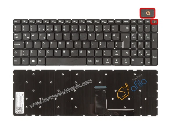 Lenovo ideaPad 80T7, 80UD, 80TV, 80SV Notebook Klavye (Siyah TR) ürün görseli 1