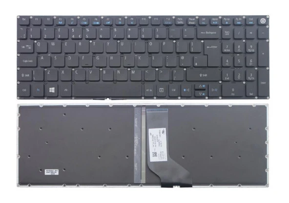 Acer Aspire ES1-572-3042 Notebook Klavyesi (Siyah TR) ışıklı ürün görseli 1