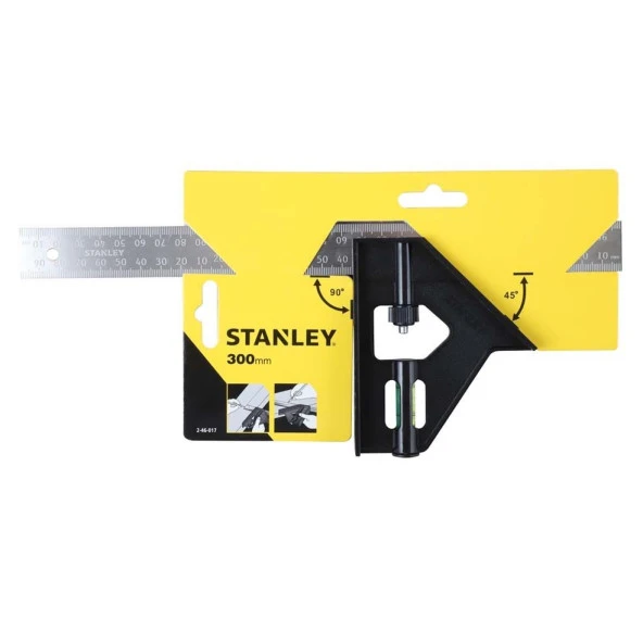 Stanley 2-46-017 45° - 90° 300 mm Su Terazili Ayarlı Gönye ürün görseli 1