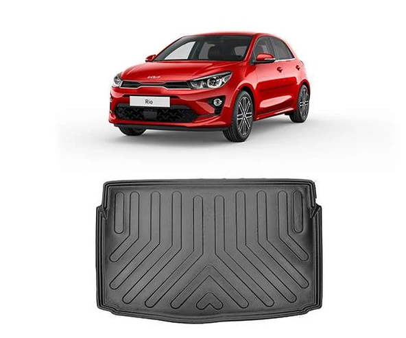 Rizline Kia Rio HB 2021 Sonrası Yeni  Rizline Kia Logolu Araçlar İçin 3D Bagaj Havuzu Siyah ürün görseli 1