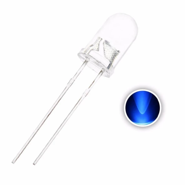 5mm Mavi Şeffaf Led - 1 Adet ürün görseli 1