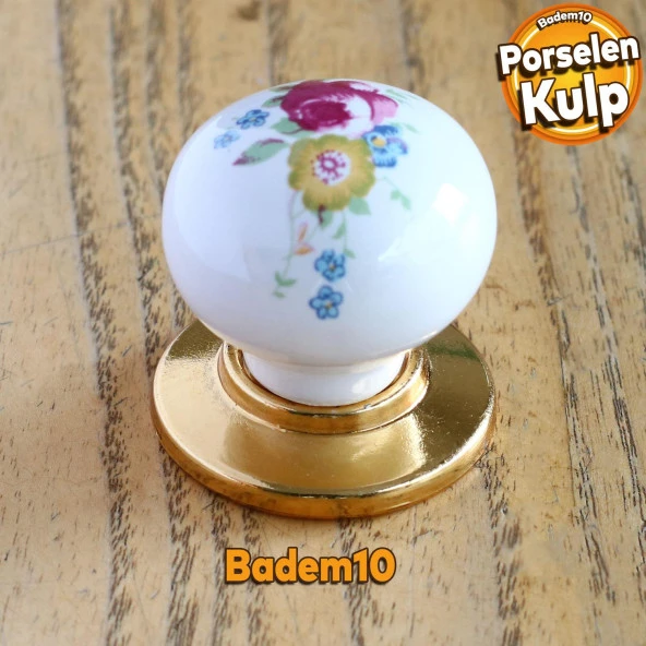 Gül Gerçek Porselen Gold Düğme Kulpları Mobilya Mutfak Dolabı Çekmece Dolap Kulpu Kulbu Altın ürün görseli 1