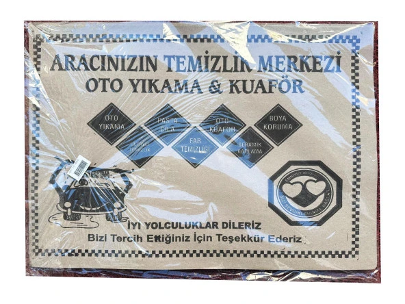 Baskılı Kraft Oto Araç Araba Paspas Kağıdı - 35x50 Cm. - 50 Adetlik 5 Paket ürün görseli 1