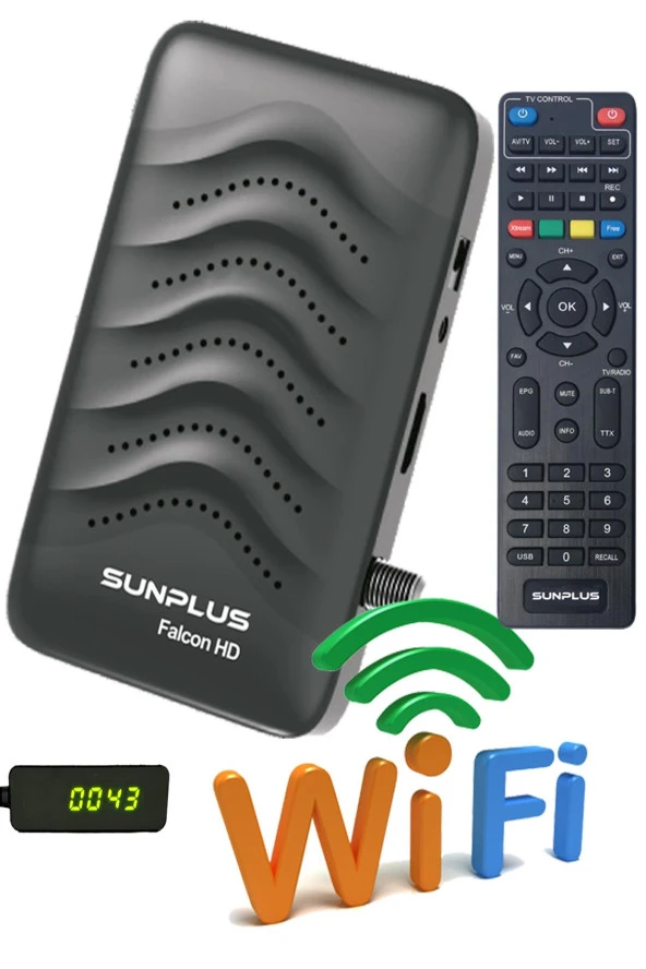 Sunplus Falcon Çanaklı-Çanaksız Wi-Fi Dahil Full HD Sınırsız Sinema Paketli Uydu Alıcısı ürün görseli 1