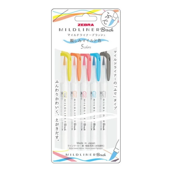 Zebra Mildliner Brush Pen Çift Uçlu Fosforlu Kalem N-5C-N ürün görseli 1