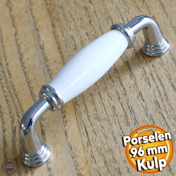 Gül Gerçek Porselen Beyaz 96 Mm Kulpları Mobilya Mutfak Dolabı Çekmece Dolap Kulpu Kulbu 9.6 Cm ürün görseli 1