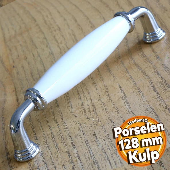 Gül Gerçek Porselen Beyaz 128 Mm Kulpları Mobilya Mutfak Dolabı Çekmece Dolap Kapak Kulpu Kulbu ürün görseli 1