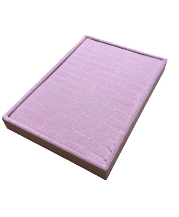 70 li Batırmalı Yüzük Tablası Pembe Kadife ürün görseli 1