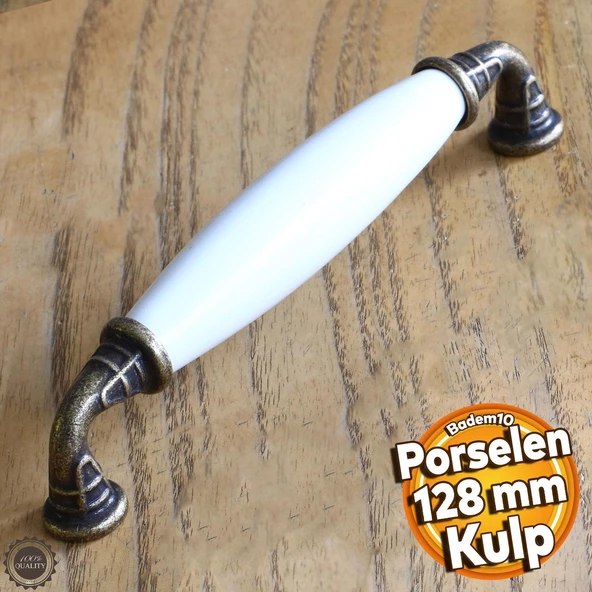 Gül Gerçek Porselen Eskitme Antik Sarı 128 mm Mobilya Mutfak Çekmece Dolap Kulpu Kulbu Kulpları ürün görseli 1