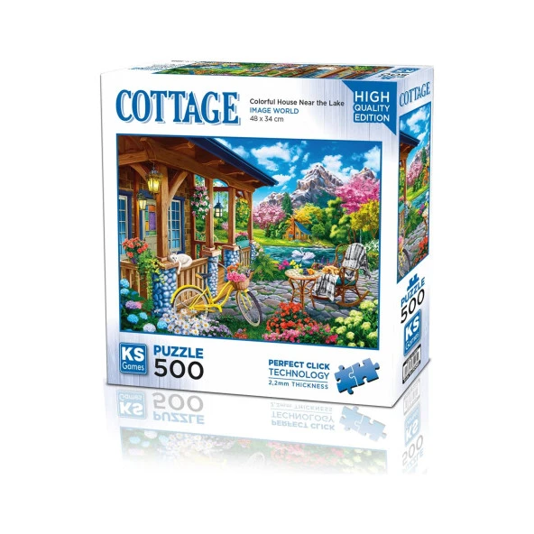 Ks Games Colorful House Near The Lake 500 Parça Puzzle ürün görseli 1