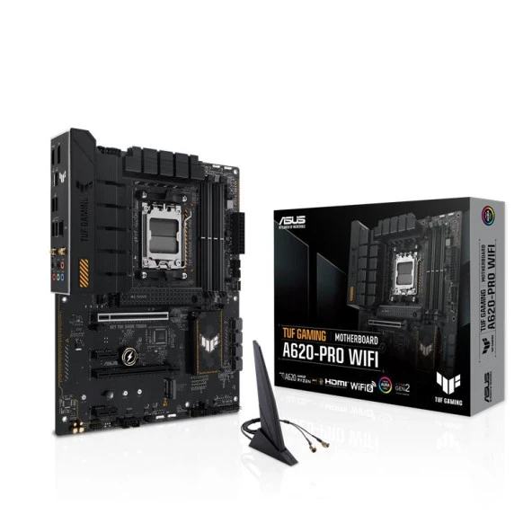 ASUS TUF GAMING A620-PRO WIFI DDR5 6400MHZ 1XHDMI 1XDP 2XM.2 USB 3.2 ATX AM5 AMD AM5 7000 SER? ??LEMC? ?LE UYUMLU ürün görseli 1