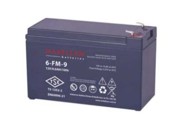 MAKELSAN VLRA 9AH 12v TSE, Kuru Tip UPS Güvenlik Aküsü MA00009LEMKLR00 ürün görseli 1