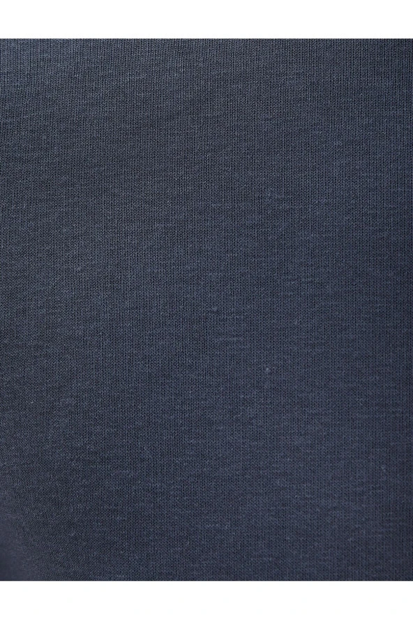 Basic Kapşonlu Sweatshirt Uzun Kollu Ribanalı - Resim 6