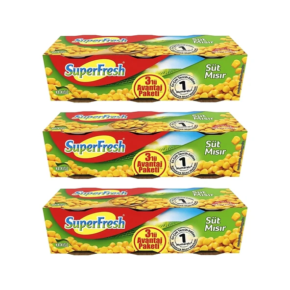 SuperFresh Mısır Konserve 3x200 gr 3 Adet ürün görseli 1
