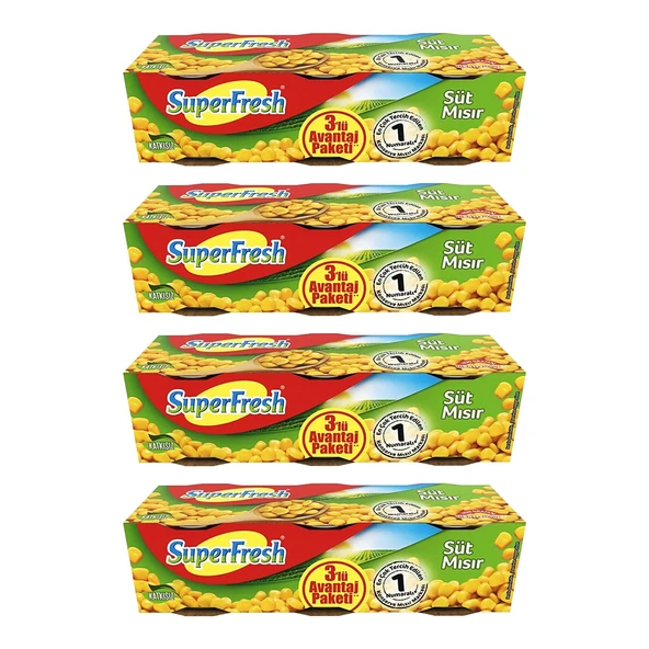 SuperFresh Mısır Konserve 3x200 gr 4 Adet ürün görseli 1