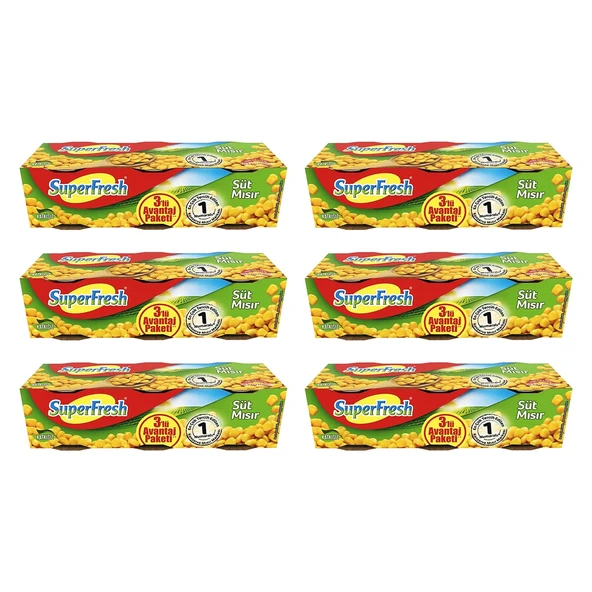 SuperFresh Mısır Konserve 3x200 gr 6 Adet ürün görseli 1