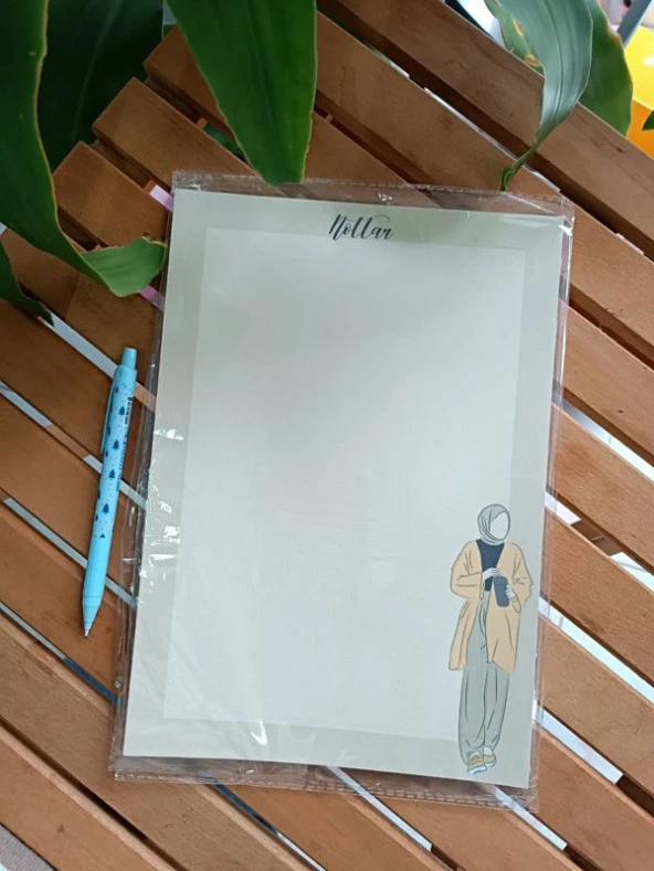 Tesettür Kız A4 Boy Notepad Memopad Check List Not Defteri Bloknot ürün görseli 1