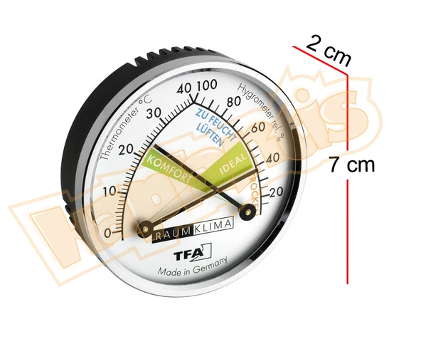 TFA Analog Termometre Higrometre Oda Sıcaklık ve Nem Ölçer 45.2024 - Resim 2