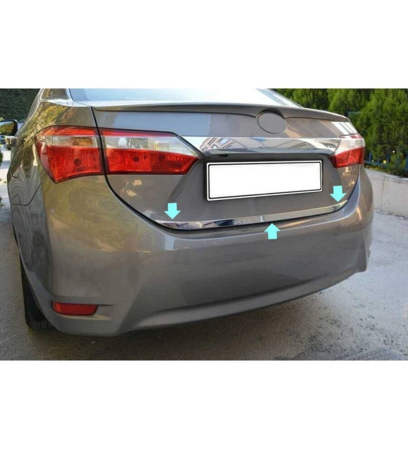 Toyota Corolla Uyumlu Bagaj Alt Çıta -2014 Paslanmaz Çelik Parça ürün görseli 1