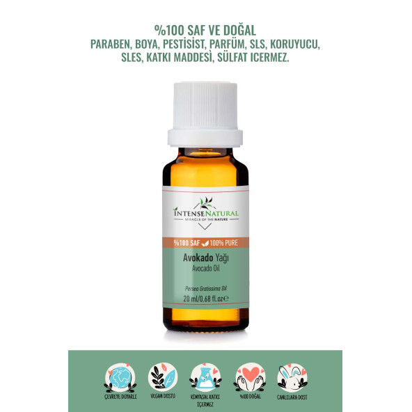 Avokado Yağı Soğuk Sıkım 20 ml %100 Saf ve Doğal Avocado Carrier Oil ürün görseli 1