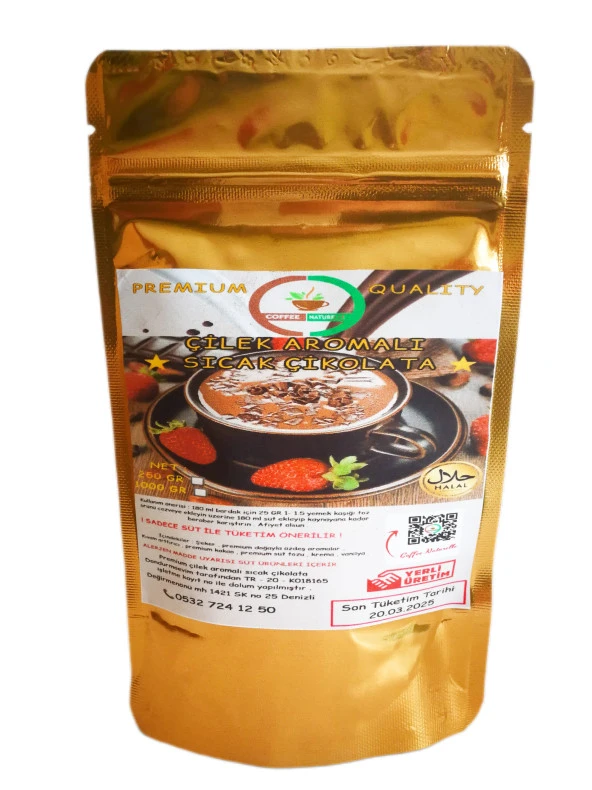 Çilekli Sıcak Çikolata 1 KG - 1000 GR " Premium QUALITY " ürün görseli 1