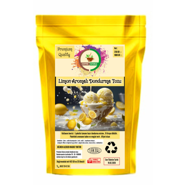 Limon aromalı dondurma karışımı 250 gr ürün görseli 1