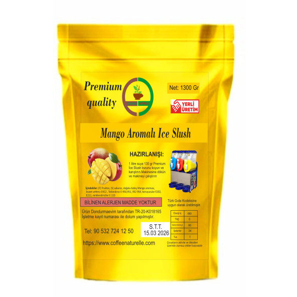 Mango Aromalı İce sulsh 1300 gr (karlama-buzlaş) - Resim 2