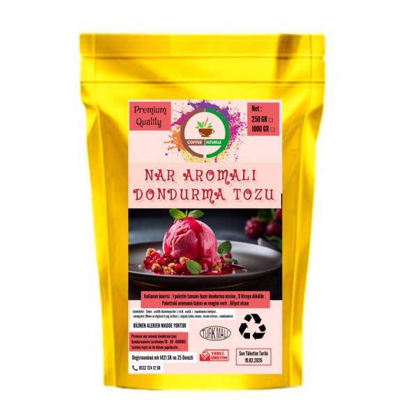 Nar Aromalı Dondurma Karışımı 250 gr ürün görseli 1