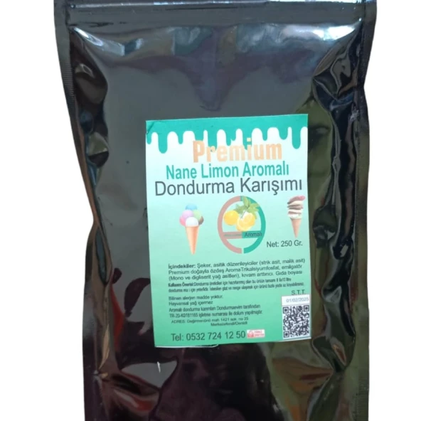 Nane limon Aromalı dondurma Karışımı 250 gr ürün görseli 1